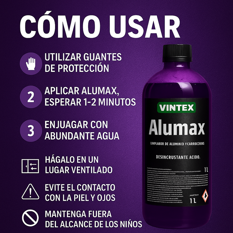 🧼 ALUMAX VIN-TEX 1L – ¡Tu nuevo aliado para dejar fierros como nuevos!